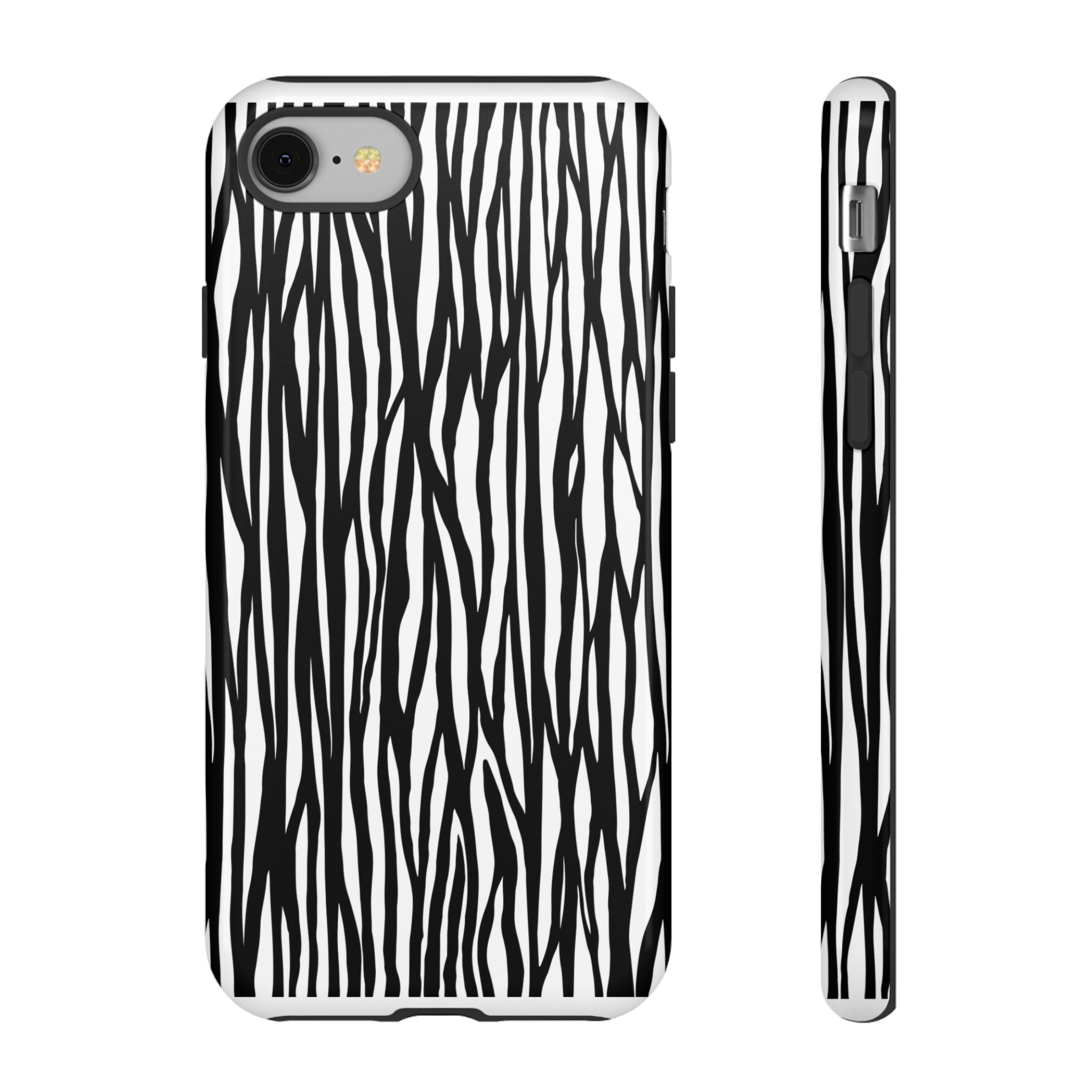 Tough Cases: Stylish Black and White Zebra Print Phone Case